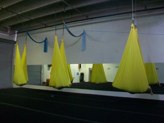 Relaxing in Aerial Yoga