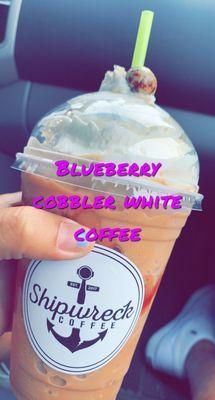 Omg my new love!! Blueberry Cobbler White coffee!!!!!!!MUST try it!