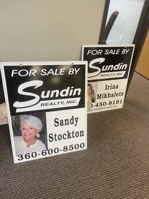 New signs for Sandy and Irina