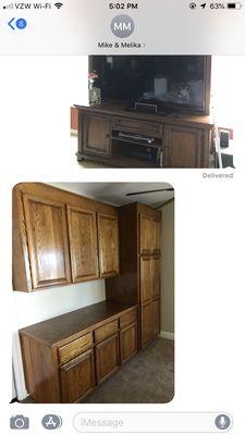 Need these cabinets picked up from vacaville brought to my home 2 man job heavy