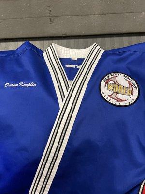 Embroidery on our martial arts uniform