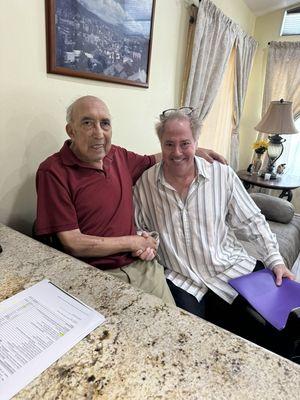 Donald with grandpa exchanging thanks for working together...Papi was overjoyed and grew very attached to Donald !