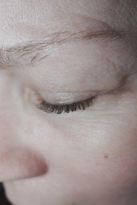 After photos of an eyelash lift and tint