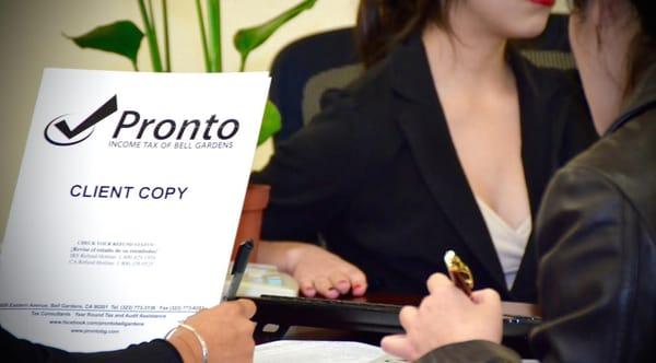 Pronto Income Tax of Bell Gardens is open all year. If you have any tax related questions, you can count on Pronto Bell Gardens!