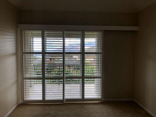 Shutters for sliding glass doors  Keep the view and block the afternoon sun