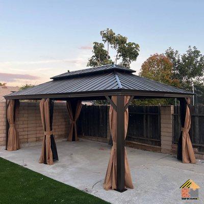 Fixed and installed 12x20 Gazebo (metal) by Top Builderz