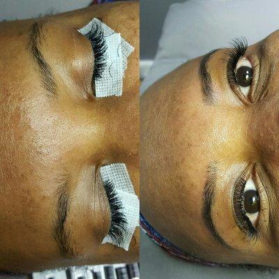 Eye brows wax & tint and a fullset of lashes.