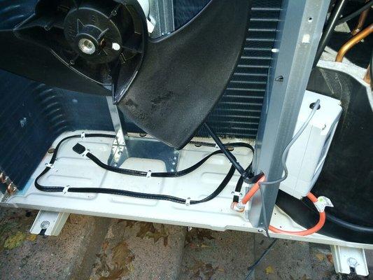 Instalation of base heater to protect compressor blower from damage in the winter time use