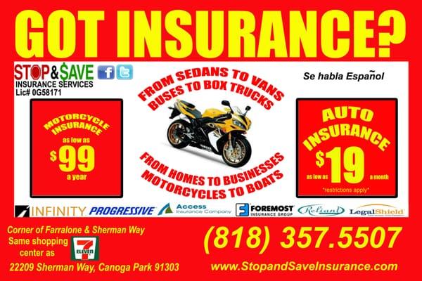 Stop & Save Insurance has the auto insurance experts!