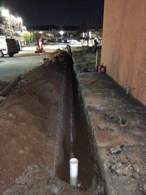 New  PVC Drain line installed