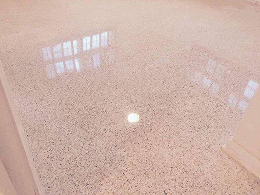 Restored terrazzo floor.