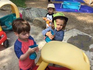 Children enjoy time outside in Gan Elohim's summer program!