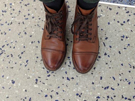 Scuffed boots, post repair