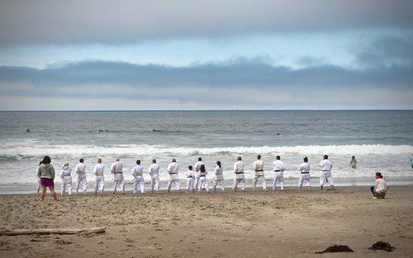 Outdoor training at Stinson Beach.