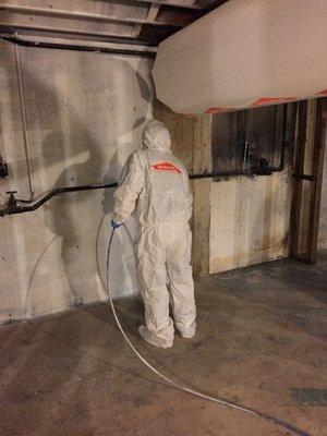 SERVPRO of Danbury/Ridgefield in action on a fire damage restoration!