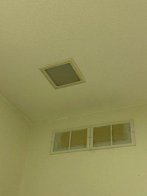 Ceiling of patient room