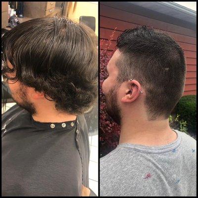 Before and after men's cut