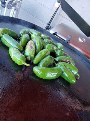 Sauted jalapeno peppers