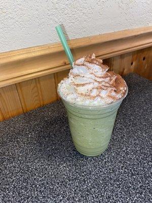 Green Goddess (or God) a vanilla, matcha frost