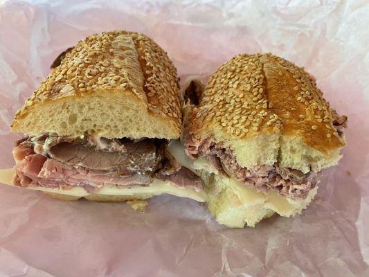 Roast Beef, Swiss Cheese and Mayo on Seeded Wedge