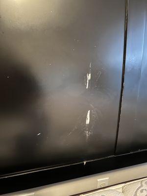 scratched headboard