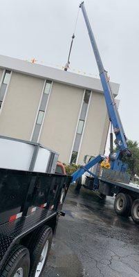 New rooftop units getting installed on a roof