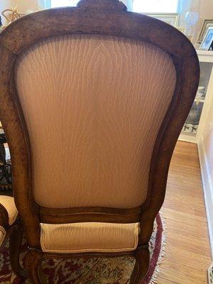 back of cleaned dining room chair