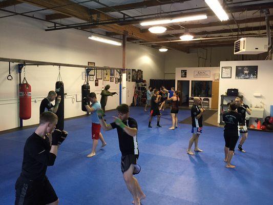 Warming up in Muay Thai.