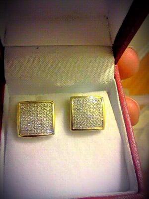 The earrings I bought for my man, from Levon's they look even better in person