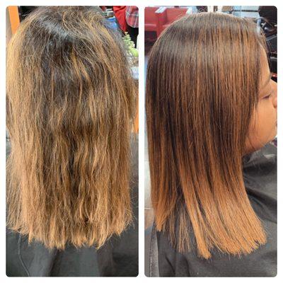 Keratin smoothing treatment