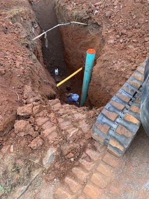 Sewer lateral connection to city clean out