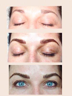 Eyebrows-Before and after Microblading 1st session Free consultation! 678-739-0040