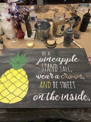 My pineapple customized sign