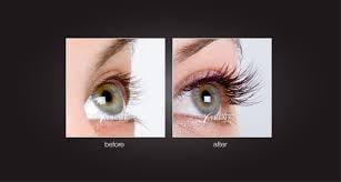 Eyelash Extensions before and after