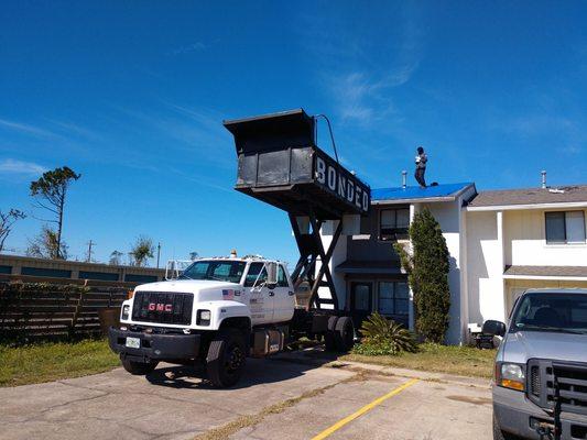 Panama City crew working after hurricane Michael went through