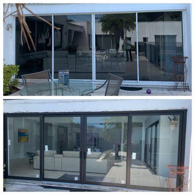 Sliding Glass Door before and after