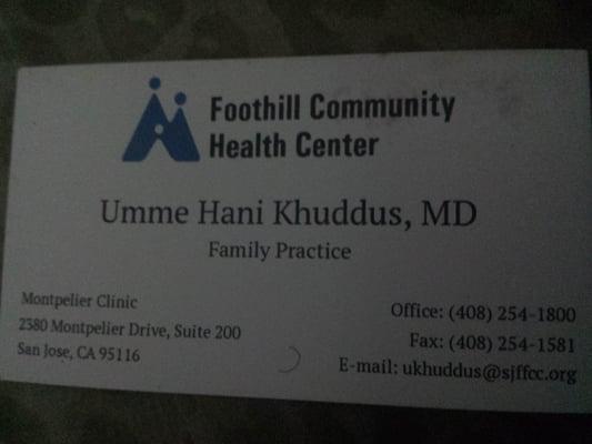 Business card of one cool doctor.