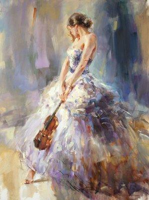 "Flirting with a Violin" fine art by Anna