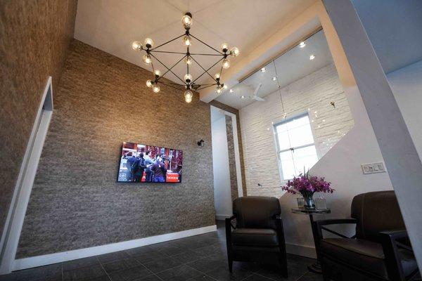 The Reception area is a warm, inviting space for all.