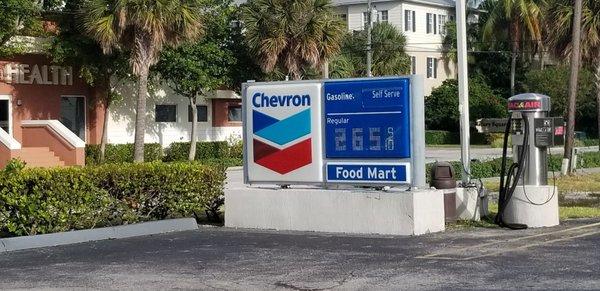 The Chevron gas station with good gasoline prices.