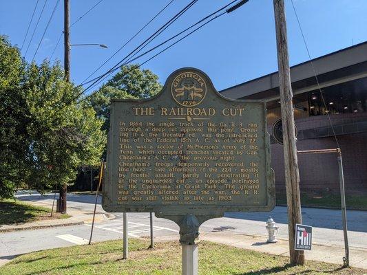 The Railroad Cut Historical Marker, Atlanta