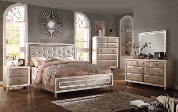 Beautiful bedroom set sold at store for a great price.