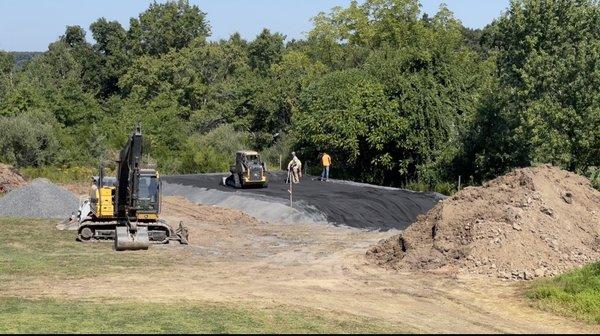 Sand layer being installed.