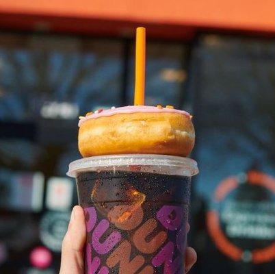 Dunkin' Cold Brew with Donut