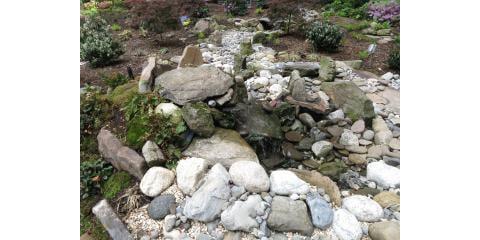 pondless waterfall on garage roof!