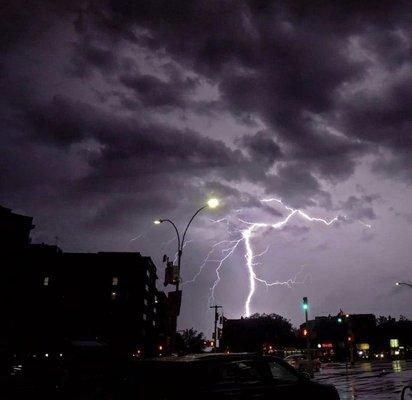 Lightning striking during Friday's storm