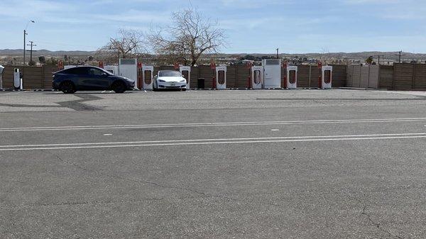 10 stalls located behind a strip mall.