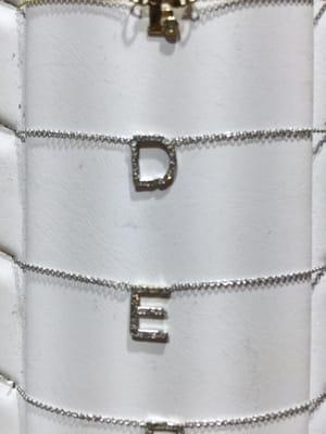 Diamnond initial pendants with chain for a mere $125,vast assortment of wedding bands,diamond engagement