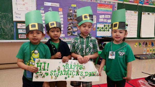 Room 3, celebrating St. Patrick's Day