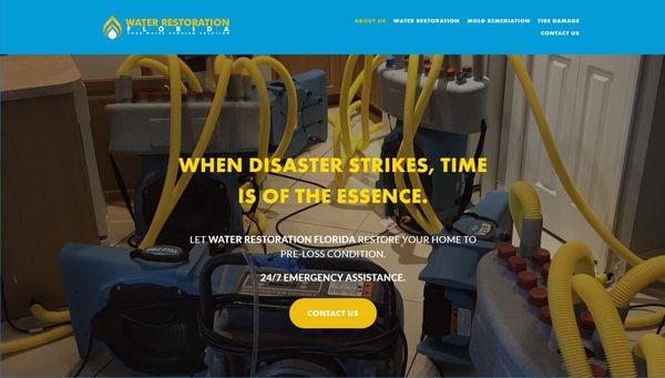 Water Restoration Web Design.